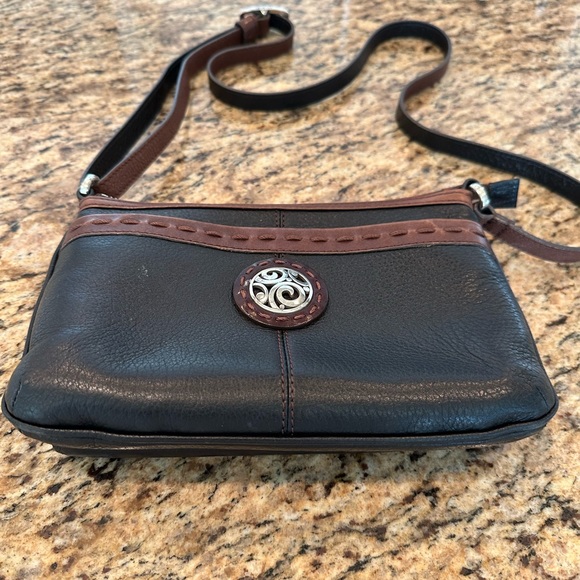 Brighton Handbags - Brighton brown/black leather crossbody organizer